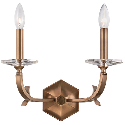 Crystorama 2 Light Roman Bronze Eclectic Sconce Draped In Optical Crystal