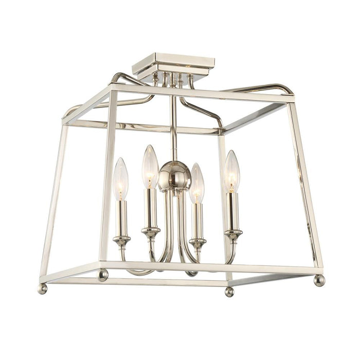 Crystorama Libby Langdon Sylvan 4 Light Polished Nickel Semi Flush Mount