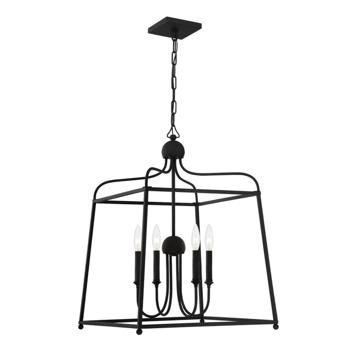 Crystorama Libby Langdon for Crystorama Sylvan 4 Light Black Forged Chandelier