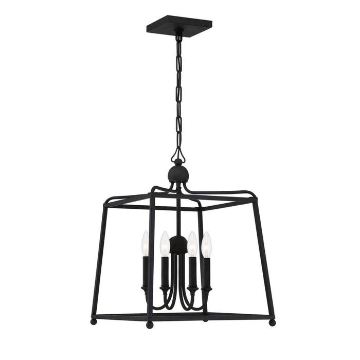 Crystorama Libby Langdon Sylvan 4 Light Black Forged Mini Chandelier