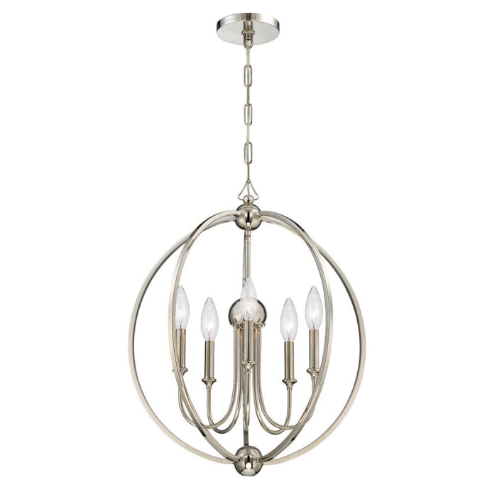 Crystorama Libby Langdon for Crystorama Sylvan 5 Light Polished Nickel Chandelier