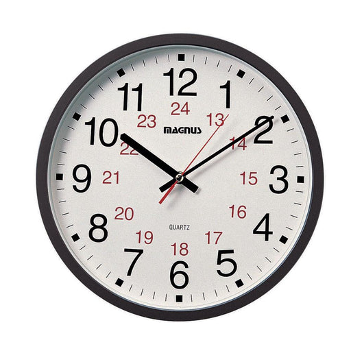 Magnus -12" Office Clock 12/24 | 22502-BK