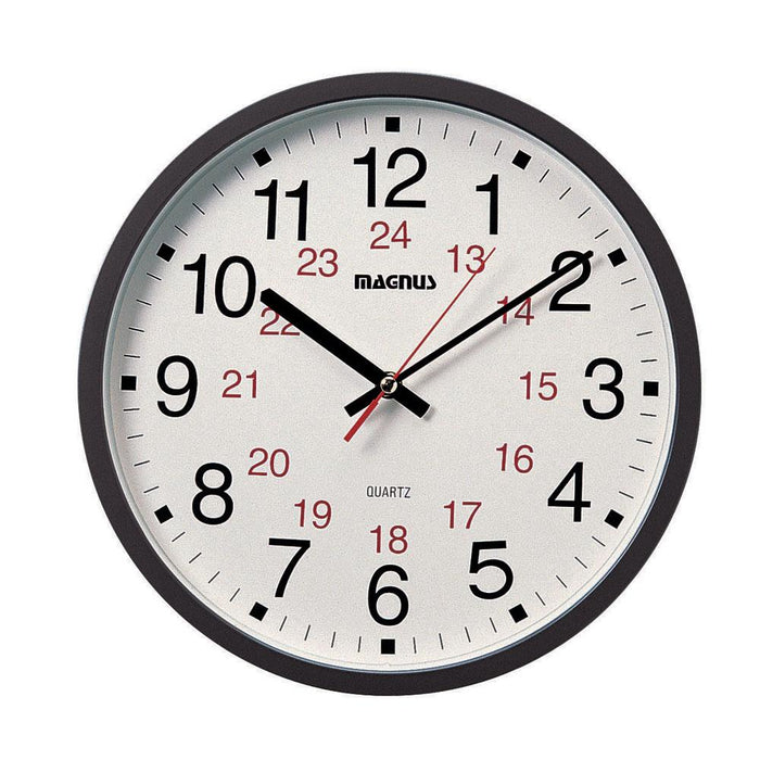 Magnus -12" Office Clock 12/24 | 22502-BK