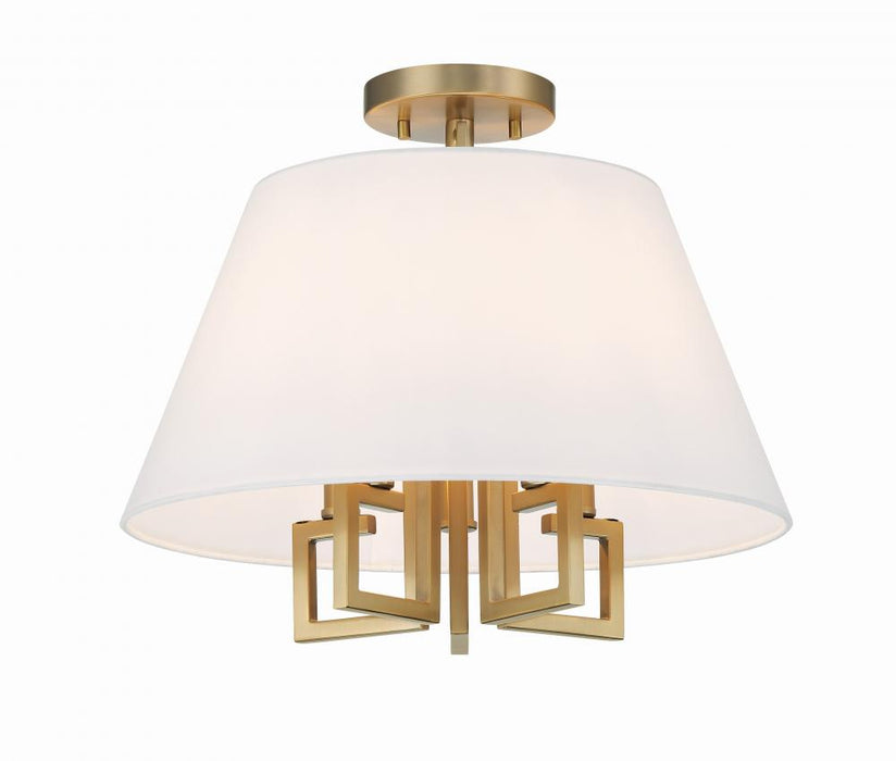 Crystorama Libby Langdon Westwood 5 Light Vibrant Gold Semi Flush Mount