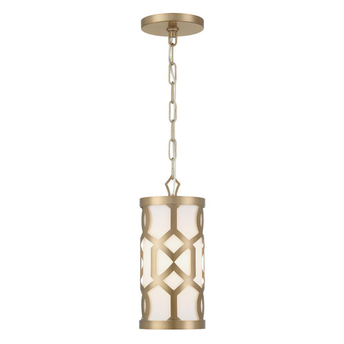 Crystorama Libby Langdon for Crystorama Jennings 1 Light Aged Brass Mini Pendant