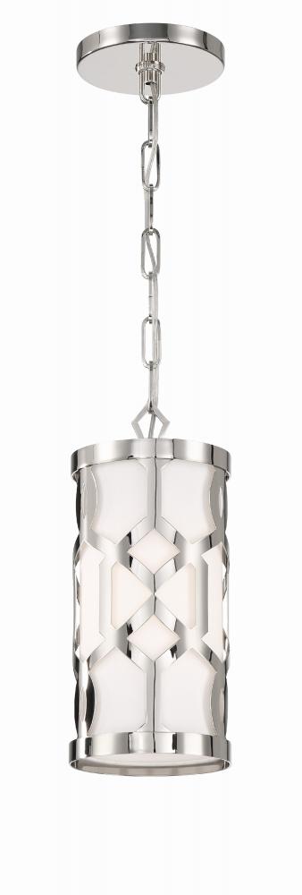 Crystorama Libby Langdon Jennings 1 Light Polished Nickel Mini Pendant