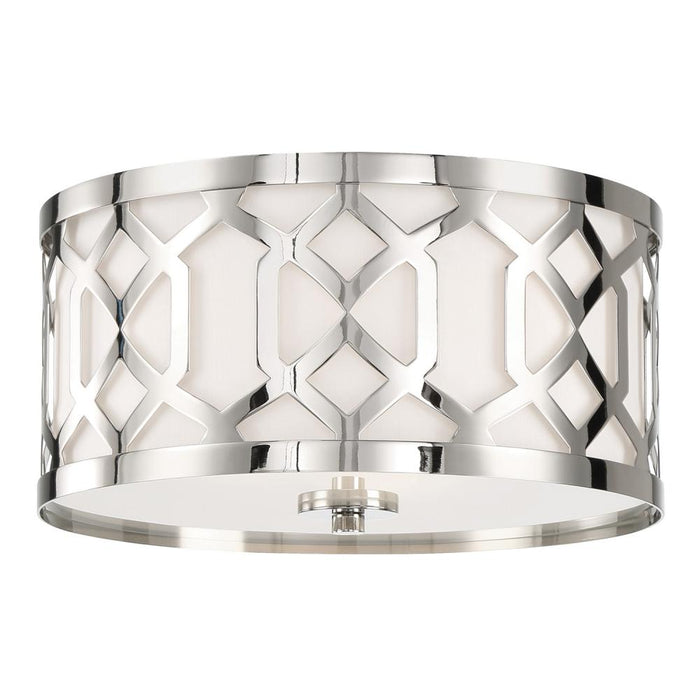 Crystorama Libby Langdon Jennings 3 Light Polished Nickel Flush Mount