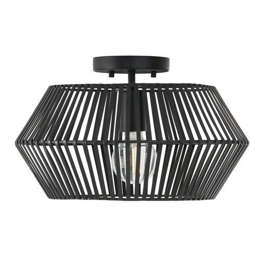 1-light Angular Metal Semi-flush In Matte Black | 230311MB