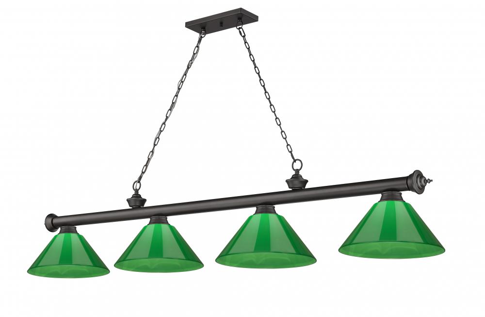 4 Light Billiard | 2306-4BRZ-PGR