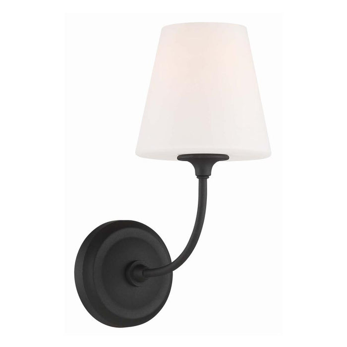 Crystorama Libby Langdon Sylvan 1 Light Black Forged Sconce