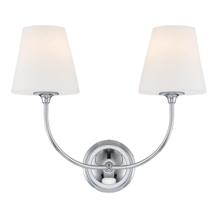 Crystorama Libby Langdon Sylvan 2 Light Polished Chrome Sconce