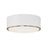 3-light Semi Flush Mount In Matte White With Matte Brass Details And Frosted White Diffuser | 254831RE