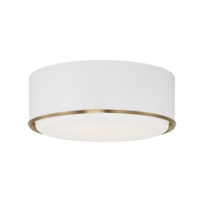 3-light Semi Flush Mount In Matte White With Matte Brass Details And Frosted White Diffuser | 254831RE