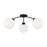 3-light Semi Flush In Matte Black With Soft White Glass Globes | 257131BI-557