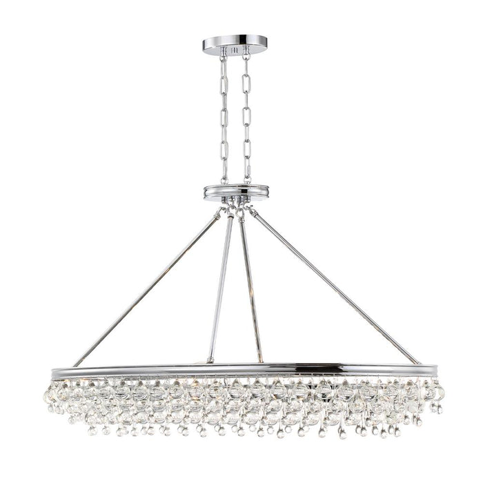 Crystorama Calypso 8 Light Crystal Teardrop Polished Chrome Oval Chandelier