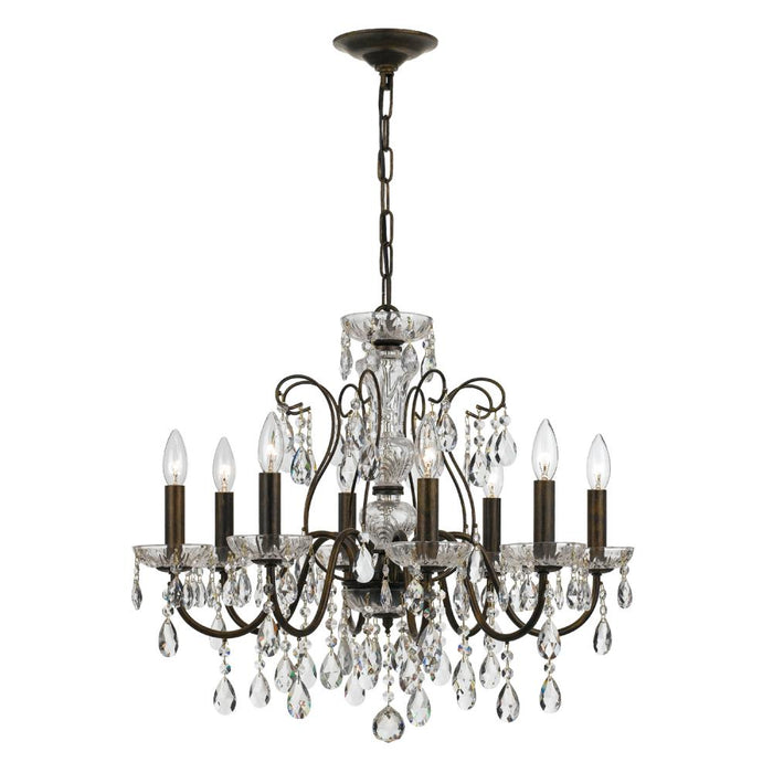 Crystorama Butler 8 Light Spectra Crystal English Bronze Chandelier