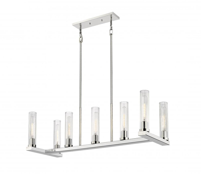 7 Light Linear Chandelier | 3031-7L-PN
