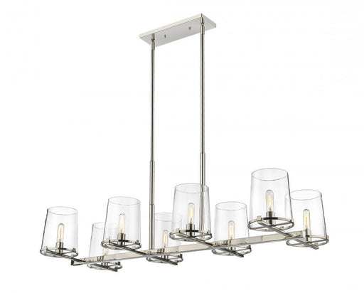 8 Light Linear Chandelier | 3032-8L-PN
