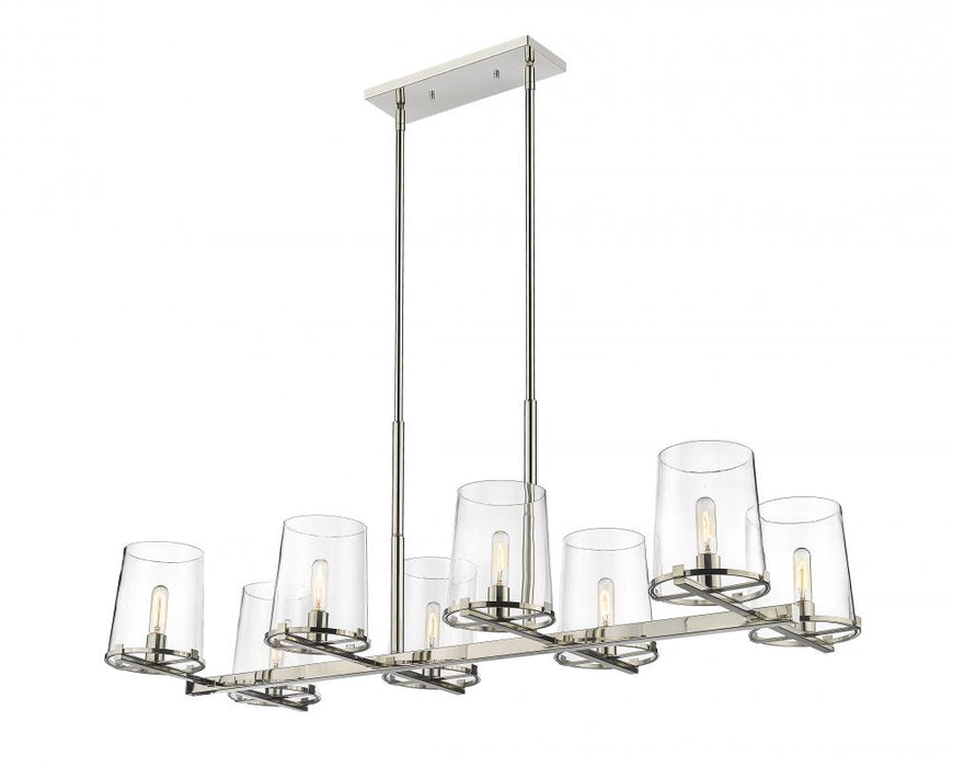 8 Light Linear Chandelier | 3032-8L-PN