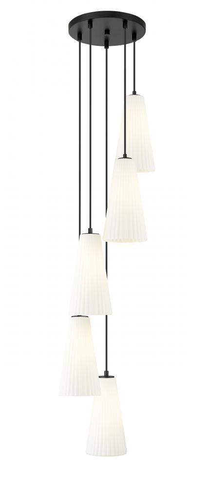 5 Light Chandelier | 3043P7-5R-MB