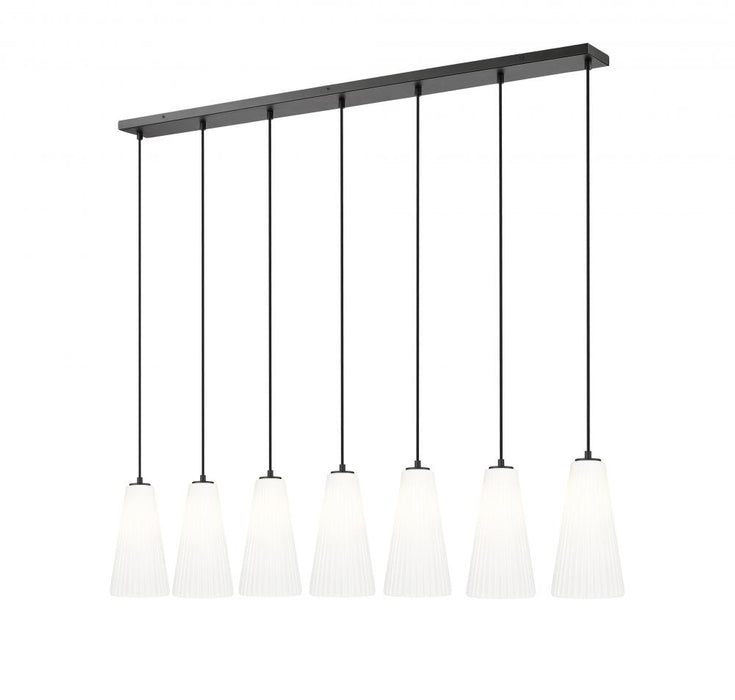 7 Light Linear Chandelier | 3043P7-7L-MB