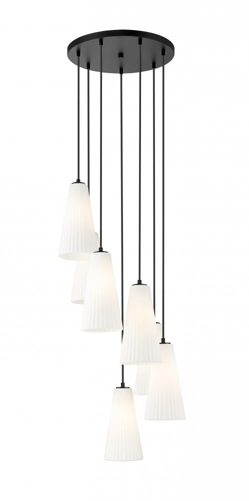 7 Light Chandelier | 3043P7-7R-MB