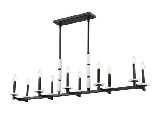 10 Light Linear Chandelier | 3045-10L-MB