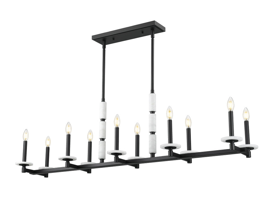 10 Light Linear Chandelier | 3045-10L-MB