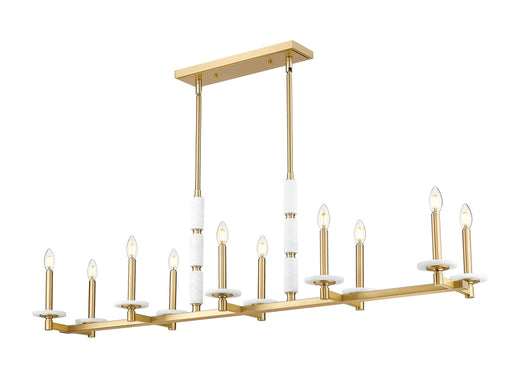 10 Light Linear Chandelier | 3045-10L-MGLD