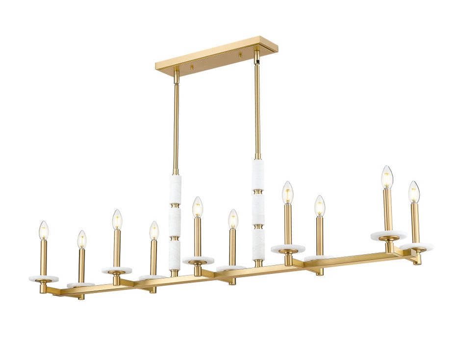 10 Light Linear Chandelier | 3045-10L-MGLD