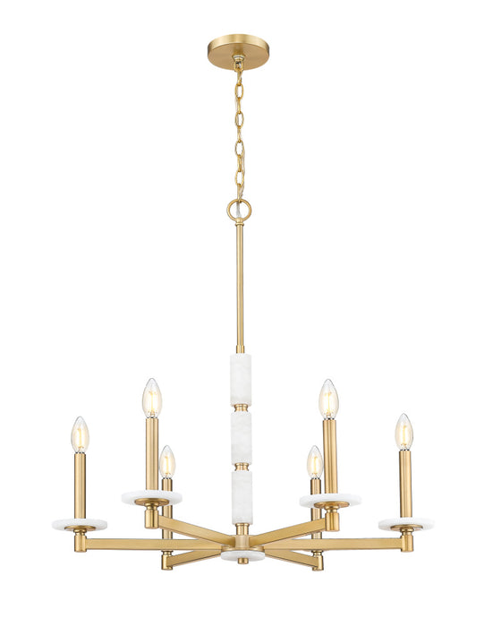 6 Light Chandelier | 3045-6MGLD
