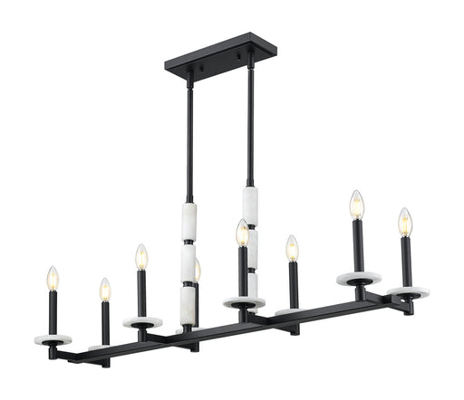 8 Light Linear Chandelier | 3045-8L-MB