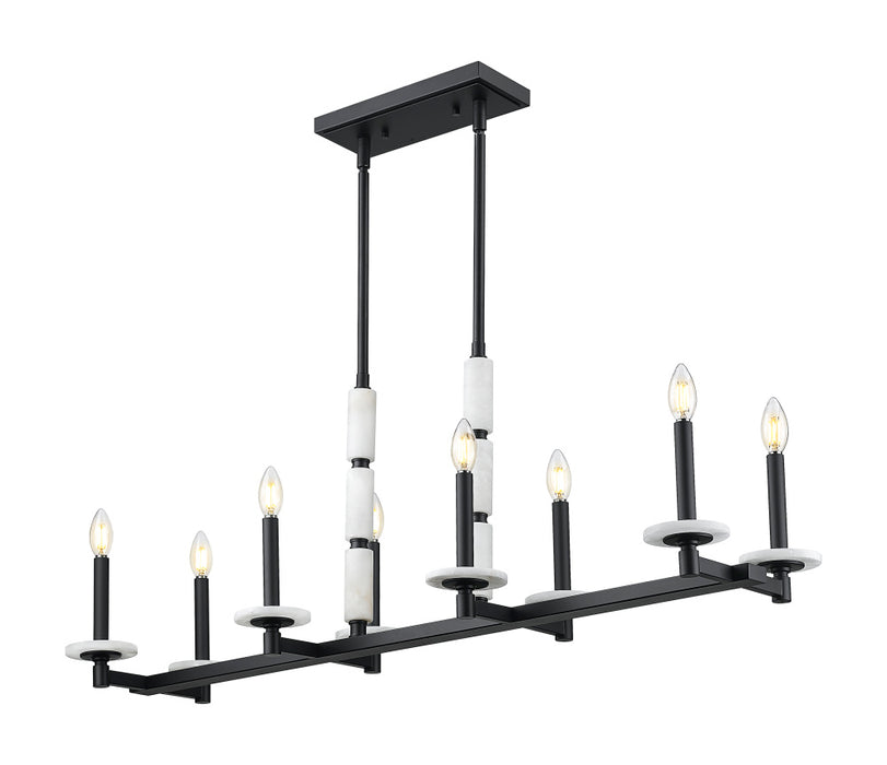 8 Light Linear Chandelier | 3045-8L-MB
