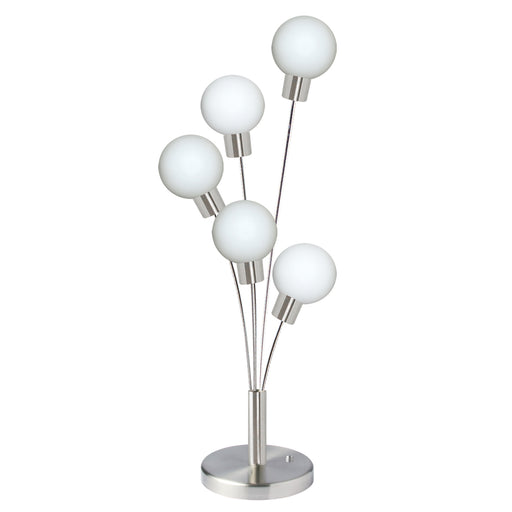 Dainolite 5 Lights Incandescent Table Lamp, SC w/White Glass