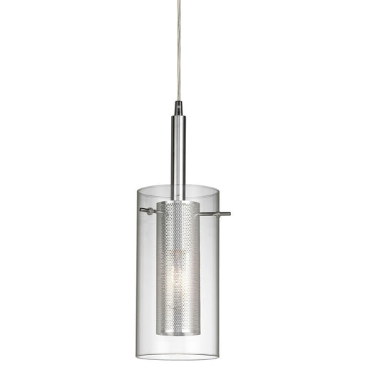 1lt Metal And Glass Pendant | 30961-CM-PC