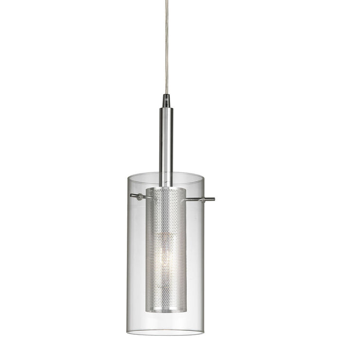 1lt Metal And Glass Pendant | 30961-CM-PC