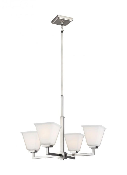 Generation Lighting Ellis Harper classic 4-light indoor dimmable ceiling chandelier pendant light in brushed nickel silv