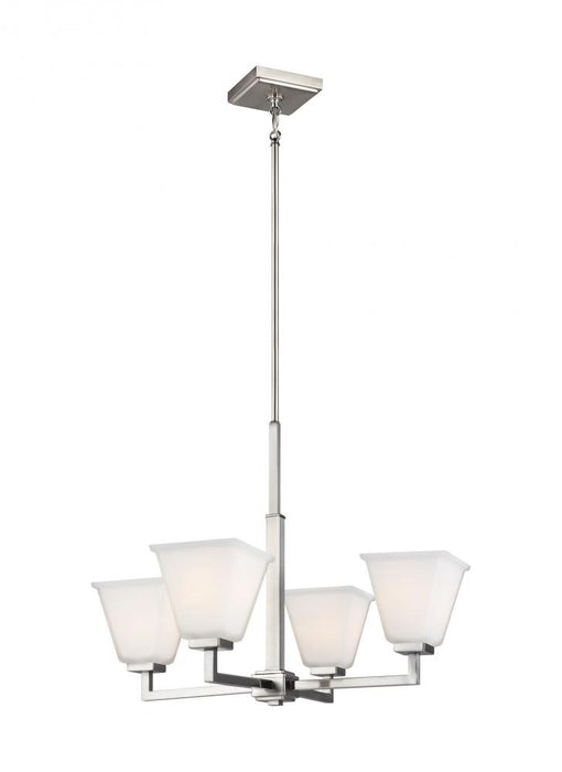 Generation Lighting Ellis Harper transitional 4-light indoor dimmable ceiling chandelier pendant light in brushed nickel