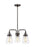 Generation Lighting Belton transitional 3-light indoor dimmable ceiling chandelier pendant light in bronze finish with c