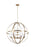 Generation Lighting Alturas contemporary 9-light LED indoor dimmable ceiling chandelier pendant light in satin brass gol