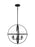 Generation Lighting Alturas indoor dimmable 3-light single tier chandelier in midnight black finish with spherical steel