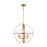 Generation Lighting Alturas indoor dimmable 3-light single tier chandelier in satin brass with spherical steel frame and