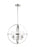 Generation Lighting Alturas indoor dimmable 3-light single tier chandelier in brushed nickel with spherical steel frame