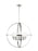 Generation Lighting Alturas indoor dimmable 5-light single tier chandelier in brushed nickel finish with spherical steel