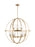 Generation Lighting Alturas indoor dimmable 9-light multi-tier chandelier in satin brass finish with spherical steel fra