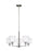 Generation Lighting Canfield modern 5-light LED indoor dimmable ceiling chandelier pendant light in brushed nickel silve