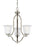 Generation Lighting Emmons traditional 3-light indoor dimmable ceiling chandelier pendant light in brushed nickel silver