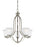 Generation Lighting Emmons traditional 5-light indoor dimmable ceiling chandelier pendant light in brushed nickel silver