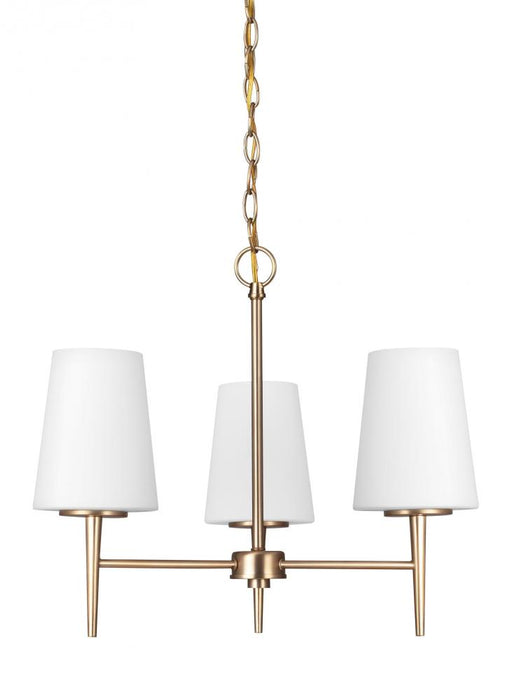 Generation Lighting Driscoll contemporary 3-light LED indoor dimmable ceiling chandelier pendant light in satin brass go