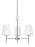 Generation Lighting Driscoll contemporary 3-light LED indoor dimmable ceiling chandelier pendant light in brushed nickel | 3140403EN3-962
